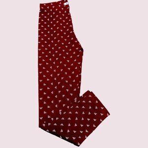 Pepco Full length Soft Cotton leggings Skinny Fit Stretchy Maroon Triangles NWOT